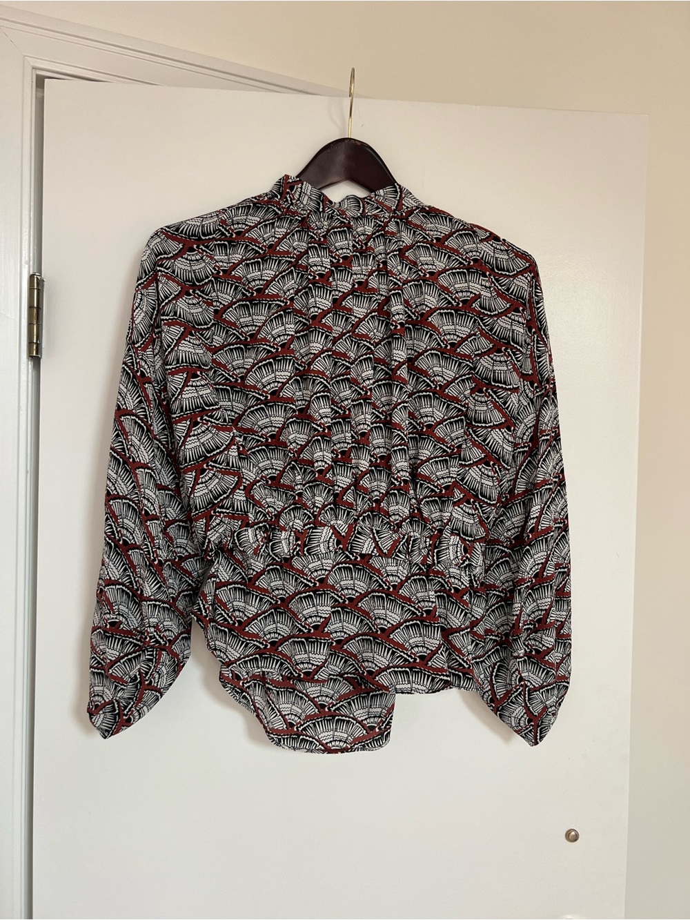 APIECE APART Women's Black, White & Burgundy Blouse